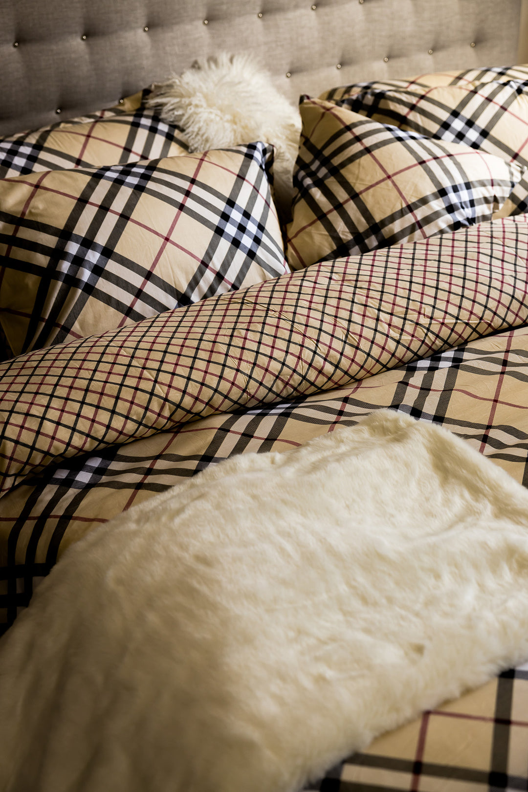 Ensemble de Housse 6 pièces en coton à carreaux Banff Grandeur Queen