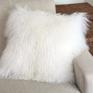 100% Real Mongolian Fur Pillow