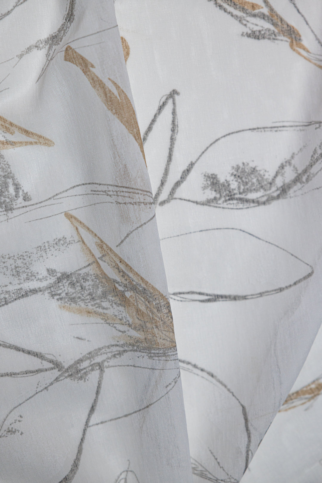 Athena  Printed Abstract  Floral Sheer Grommet Curtain 80"x 95"