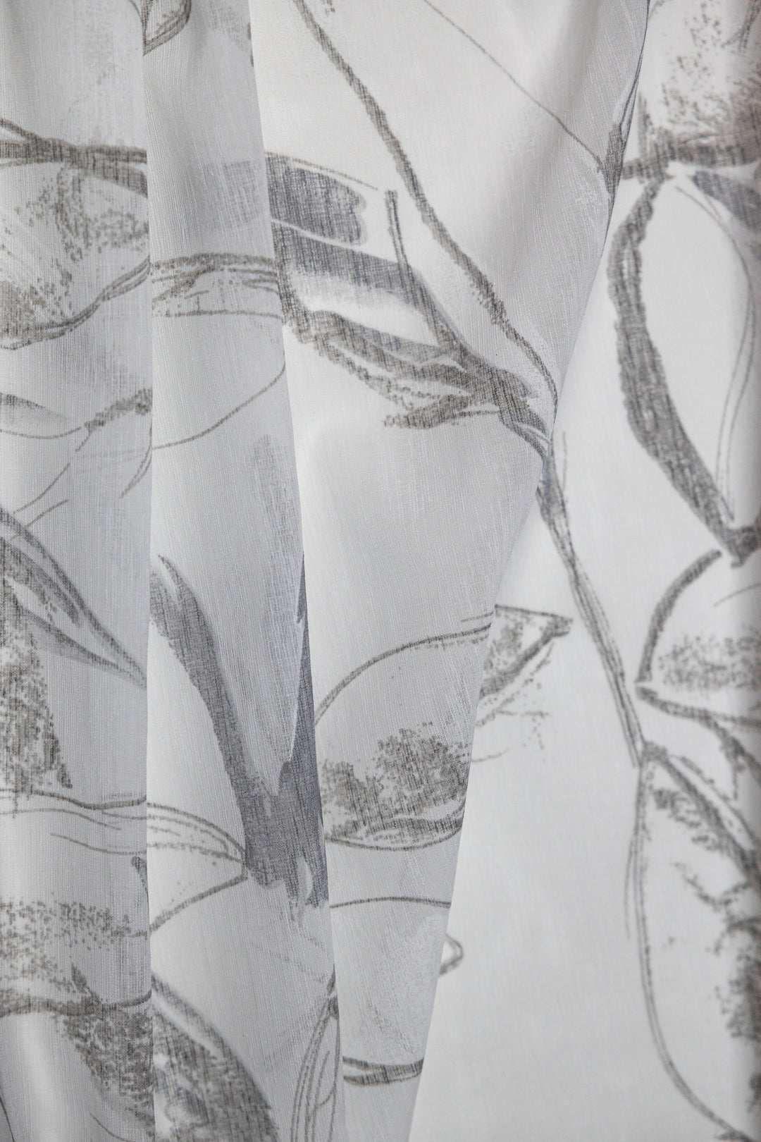 Athena  Printed Abstract  Floral Sheer Grommet Curtain 80"x 95"