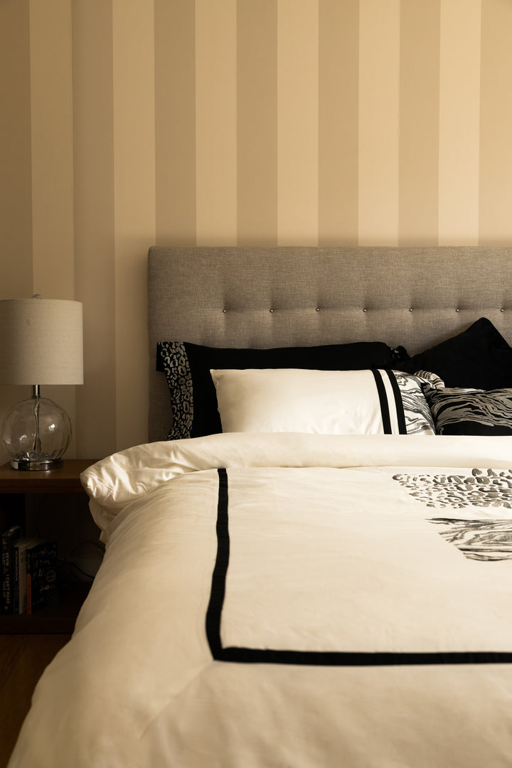 Kenya Embroidered Animal Pattern Cotton 6 pc Duvet Cover Set