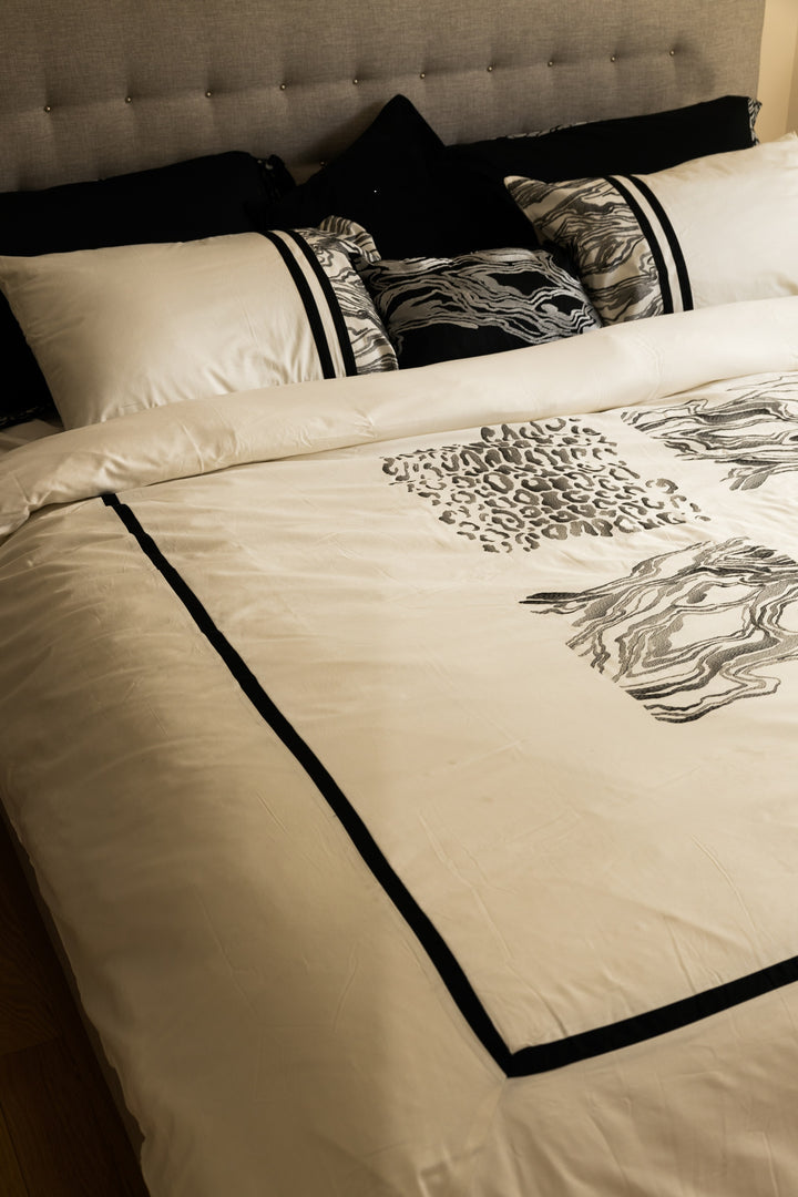 Kenya Embroidered Animal Pattern Cotton 6 pc Duvet Cover Set