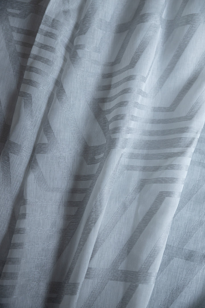 Rideau à Oeillets rétro modulaire en jacquard transparent Ligure 108"x 95"