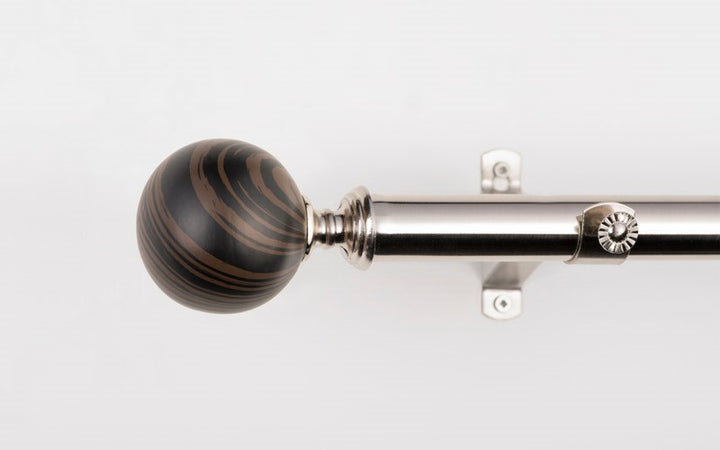 Tringle à rideaux extensible Luna en faux bois et inox