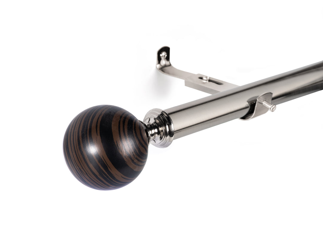 Tringle à rideaux extensible Luna en faux bois et inox