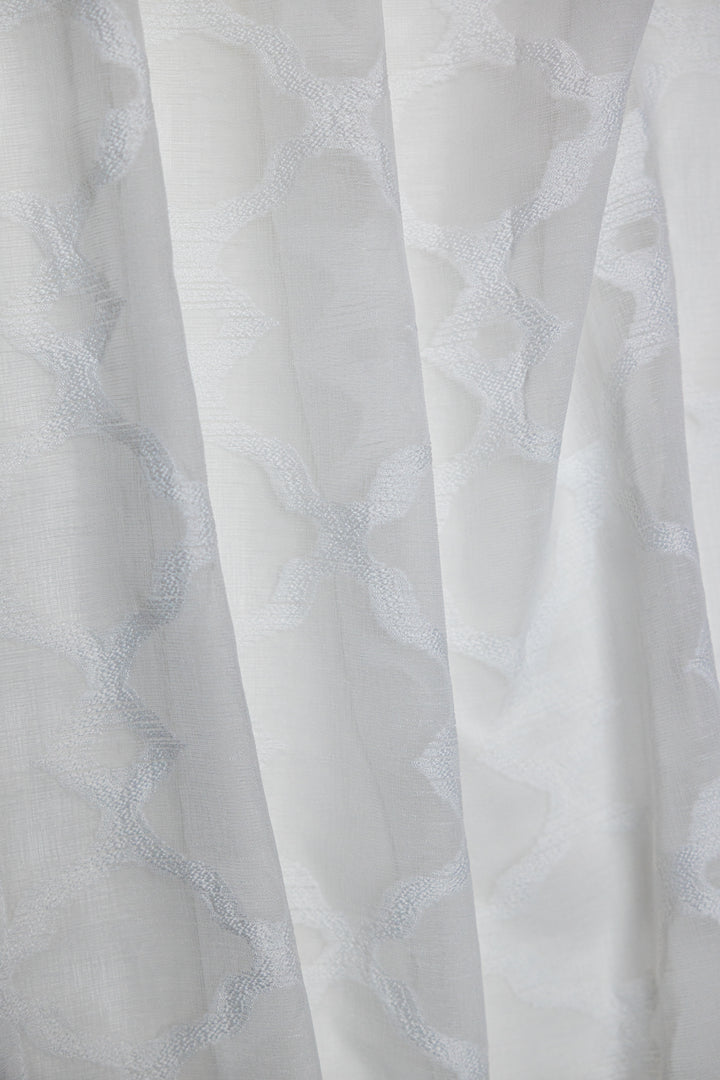 Rideau transparent à motif jacquard rétro Modena Avec Oeillets 108"x 95"