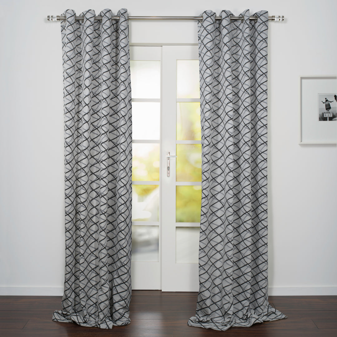 Rideau Jacquard Style Abstrait Lugano Avec Oeillets 54"x95"