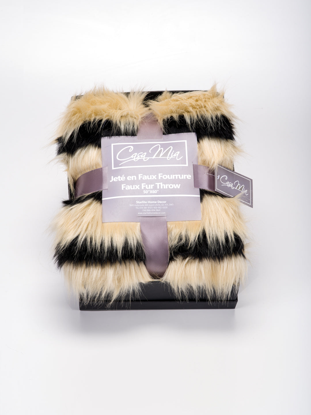 Couverture en fausse fourrure 2 tons