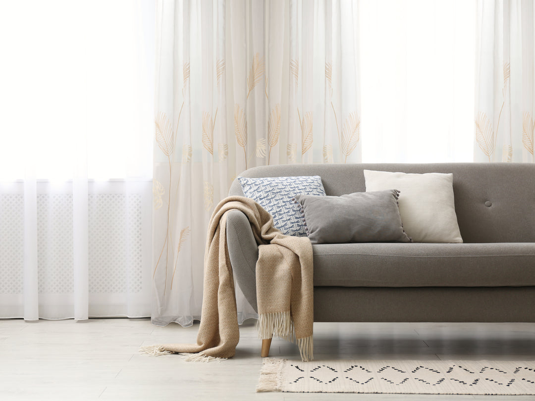 Atri Embroidered Tropical Leaf Grommet Curtain 80" x 95"