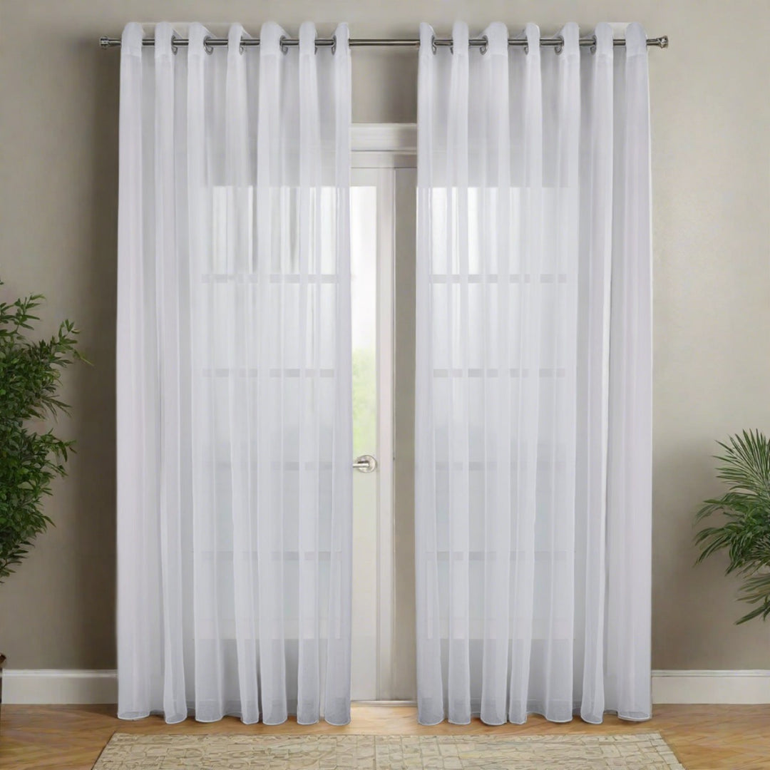 Rideaux Voilage Jacquard a Oeillets Bari 108" x 108"