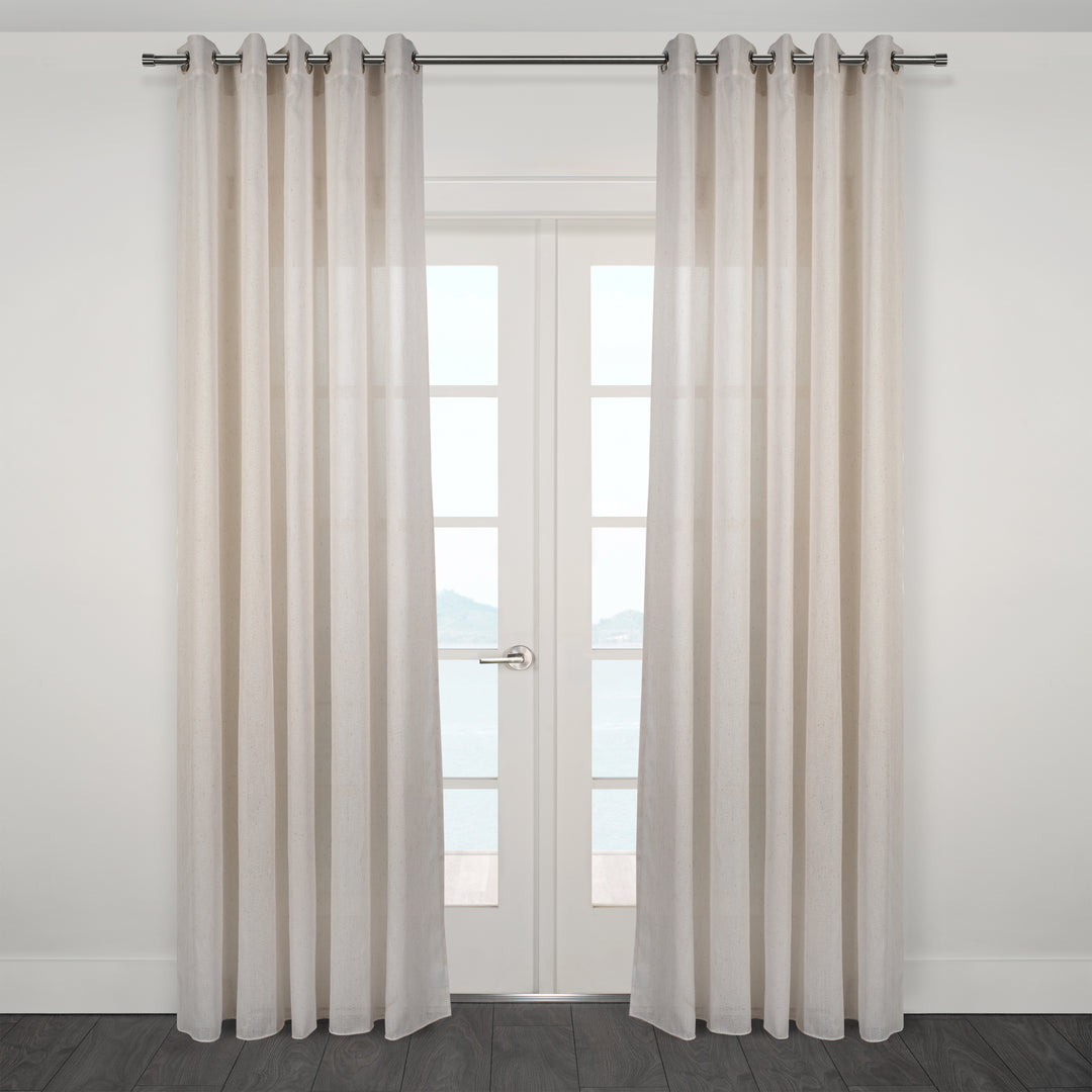 Rideau semi-transparent à œillets en jacquard à chevrons Burano 80"x 95"