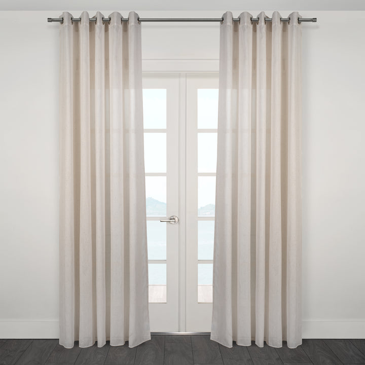 Rideau semi-transparent à œillets en jacquard à chevrons Burano 80"x 95"