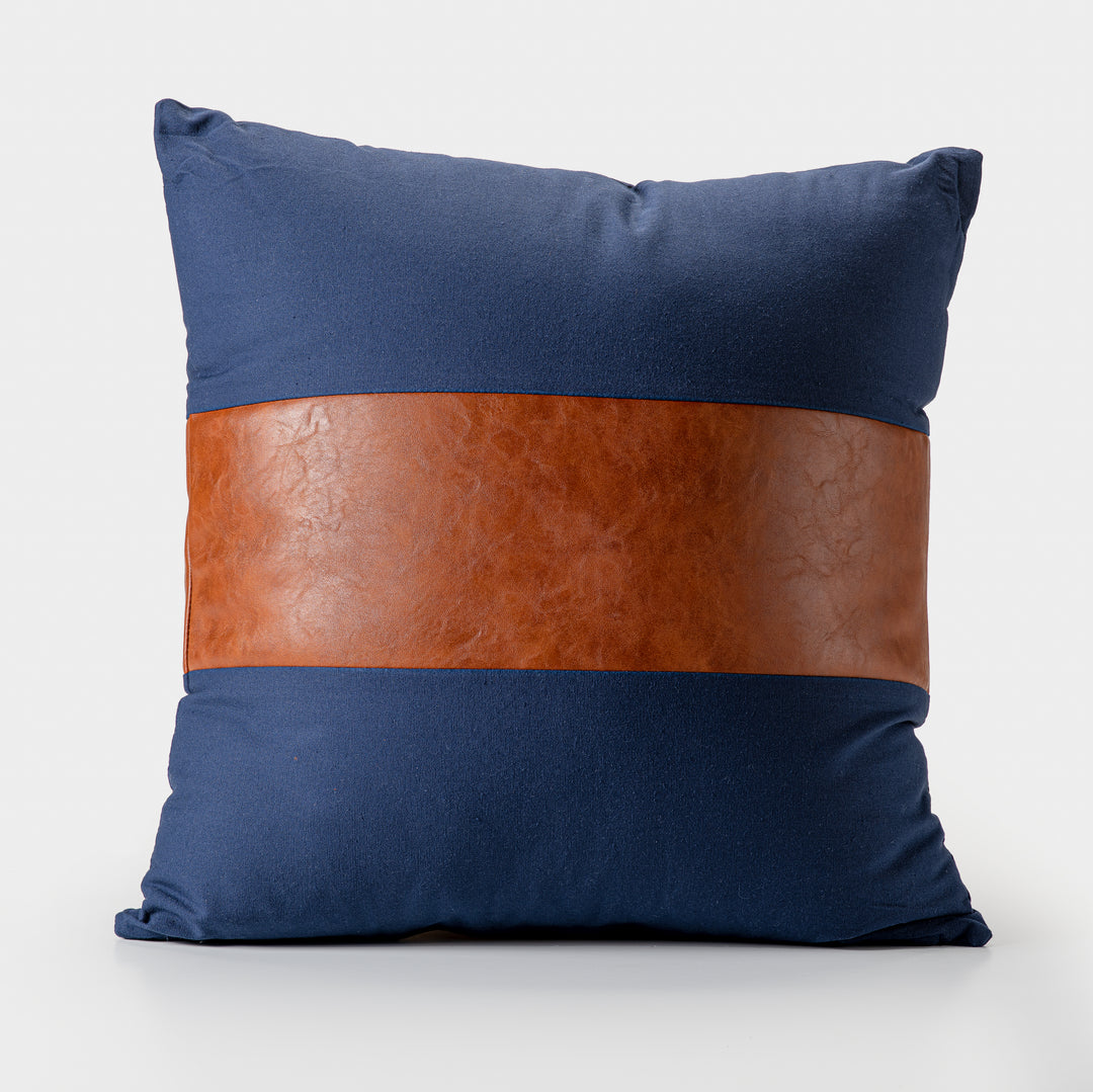 Oreiller Décoratif bleu et tan de style nautique