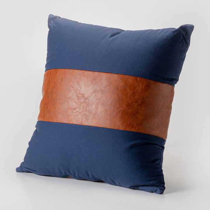 Oreiller Décoratif bleu et tan de style nautique