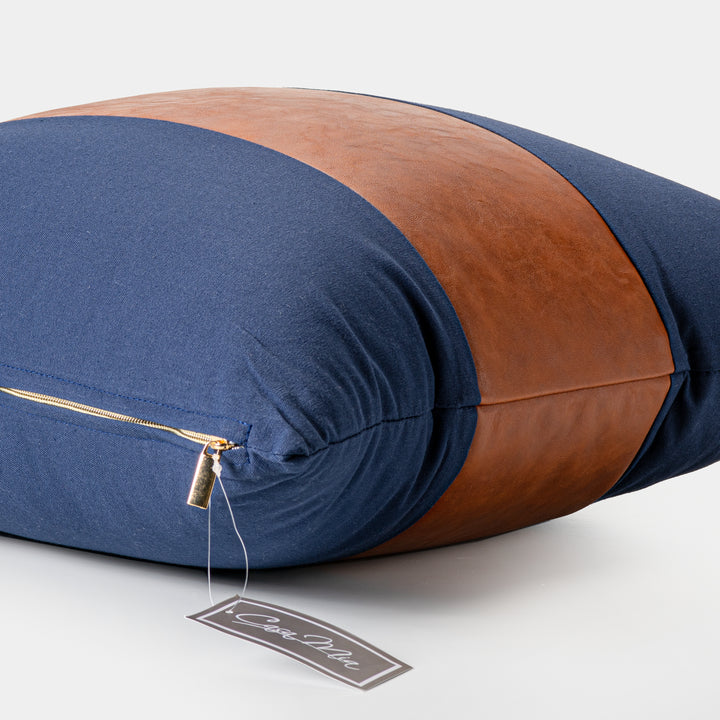 Oreiller Décoratif bleu et tan de style nautique