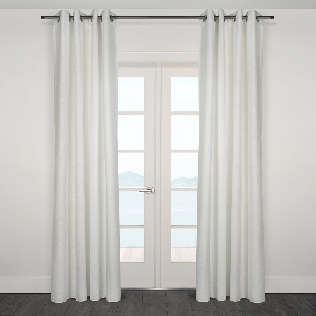 Chieti Light filtering White  Jacquard Curtain 52"x 95"