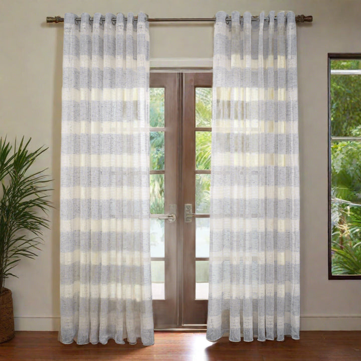 Rideau Voilage Boho Jacquard Geneva Avec Oeillets 108"x95"