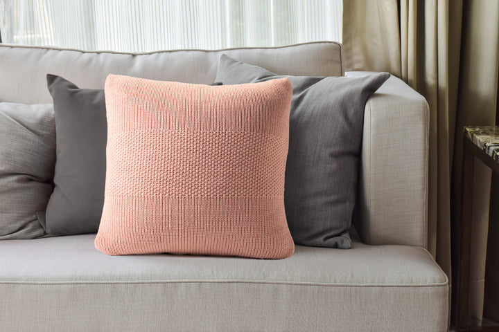 Oreiller décoratif en tricot Blush
