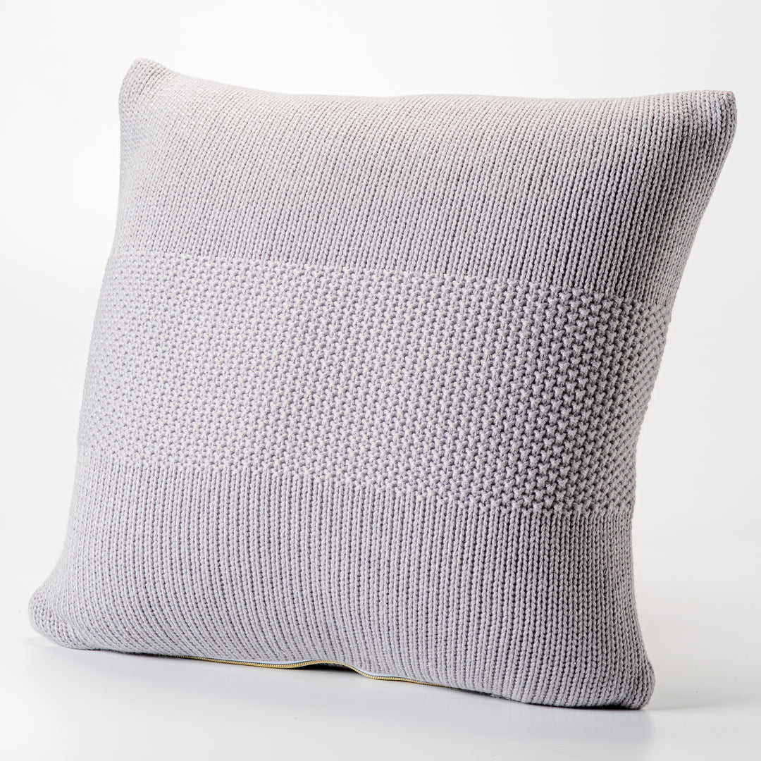 Oreiller Décoratif en Tricot Gris