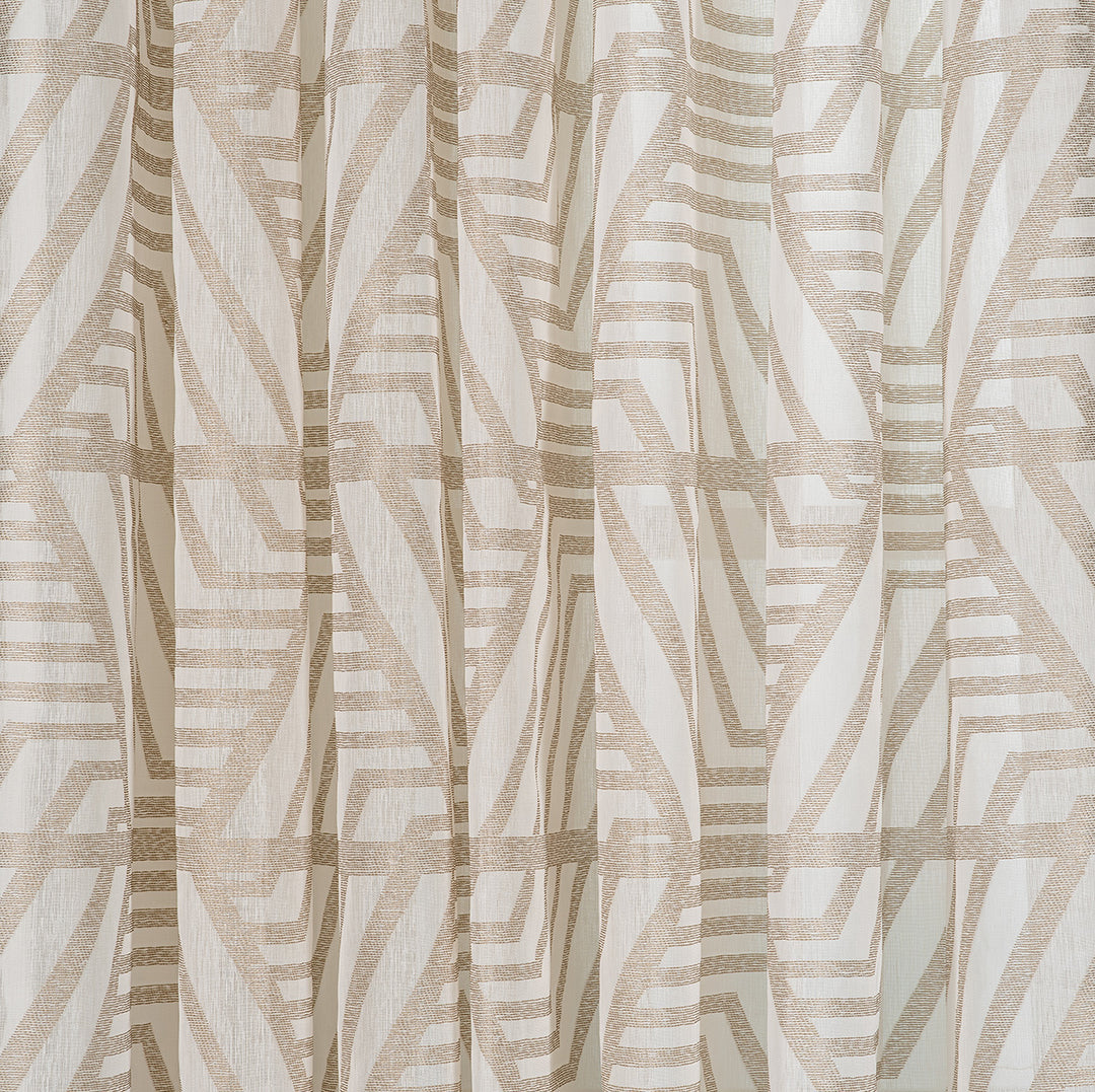 Rideau à Oeillets rétro modulaire en jacquard transparent Ligure 108"x 95"
