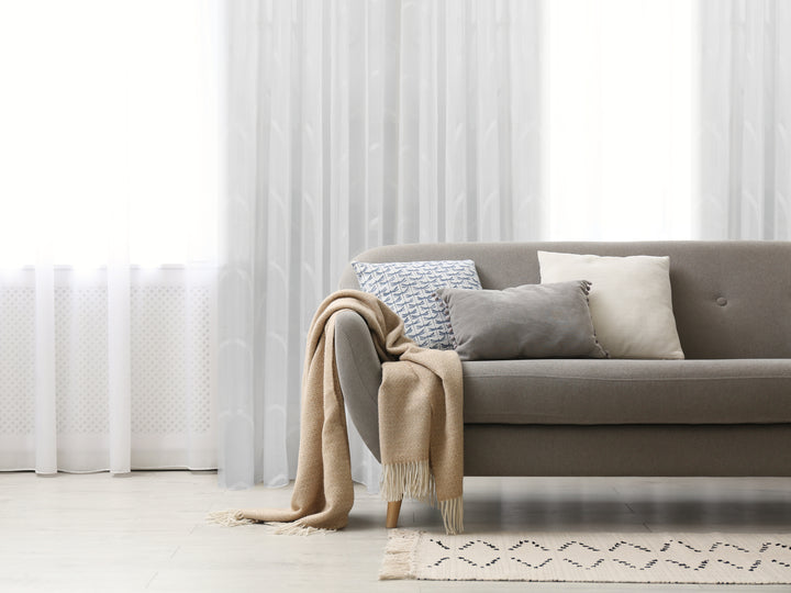 Rideau jacquard transparent blanc Siena à motif arches 108" x 95"