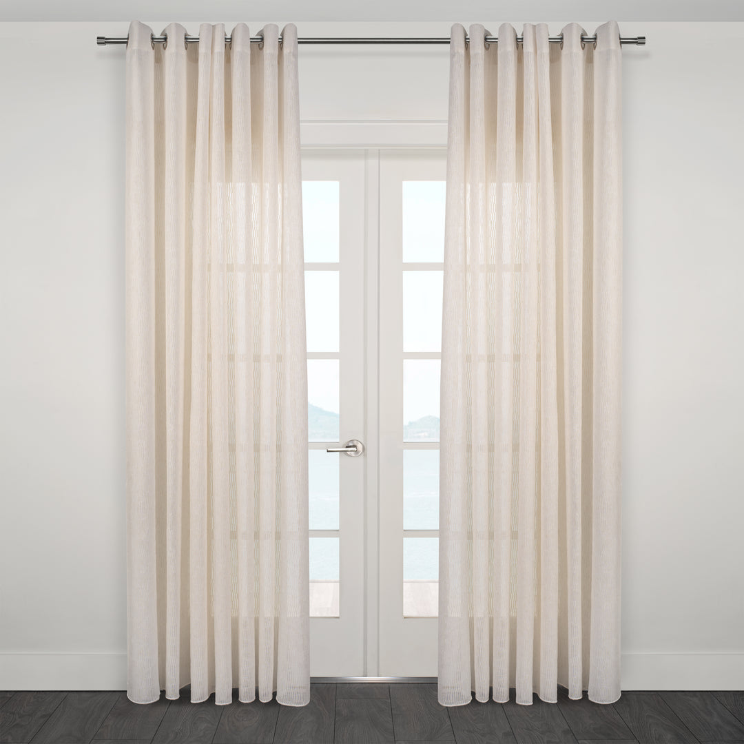 Rideau à voilage lourd texturé naturel Taranto 108"x 95"