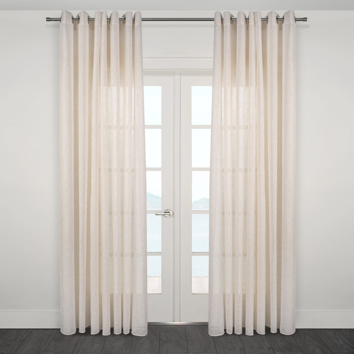 Rideau à voilage lourd texturé naturel Taranto 108"x 95"