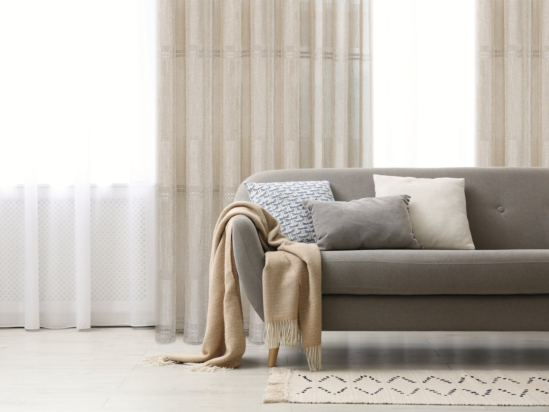 Rideau jacquard semi-transparent d'inspiration BoHo de Termoli 80"x95"