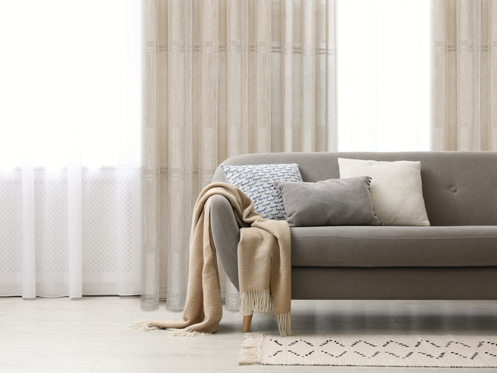 Rideau jacquard semi-transparent d'inspiration BoHo de Termoli 80"x95"