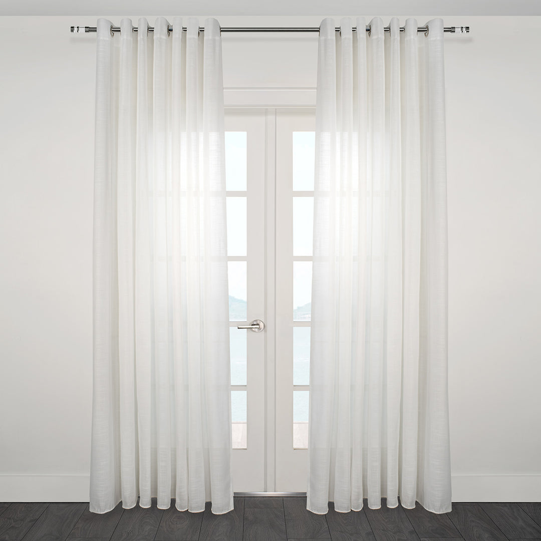 Voile Jacquard en faux lin Ultra avec œillets