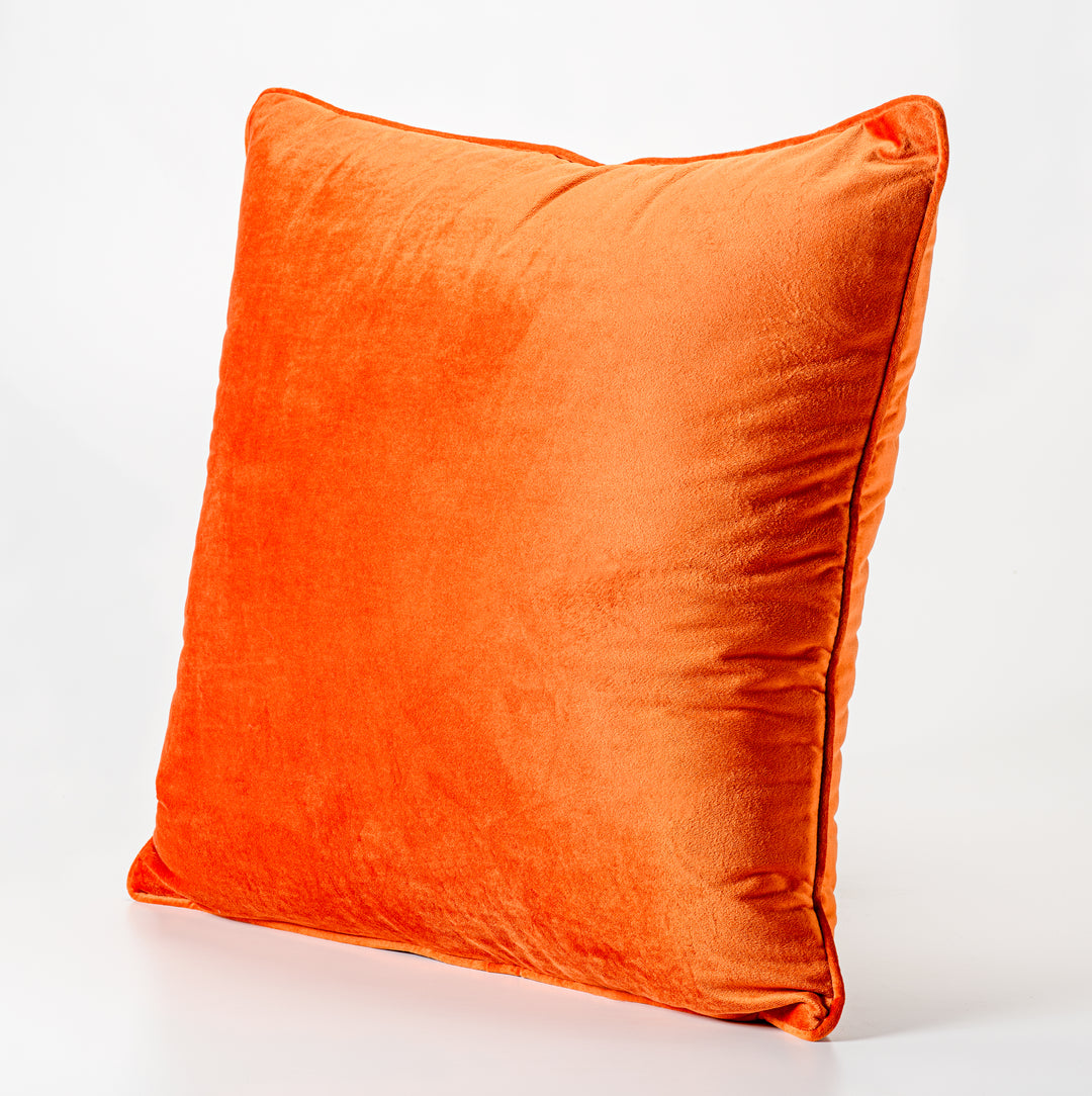 Burnt Orange Plush Velvet Decorative Pillow