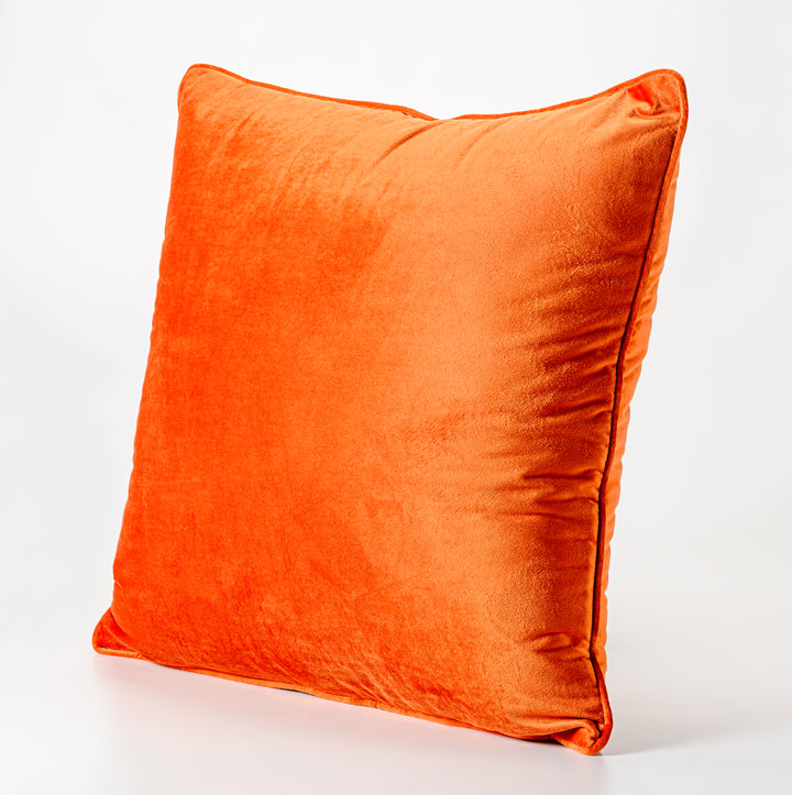 Burnt Orange Plush Velvet Decorative Pillow