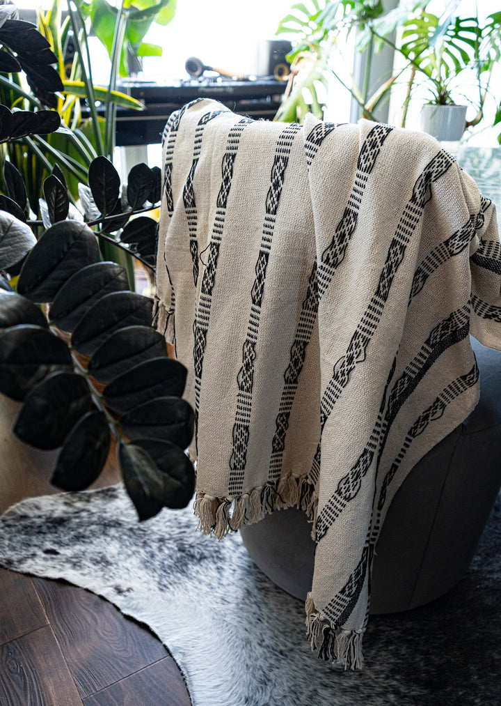 Kyoto woven texture throw blanket 50"x 60"