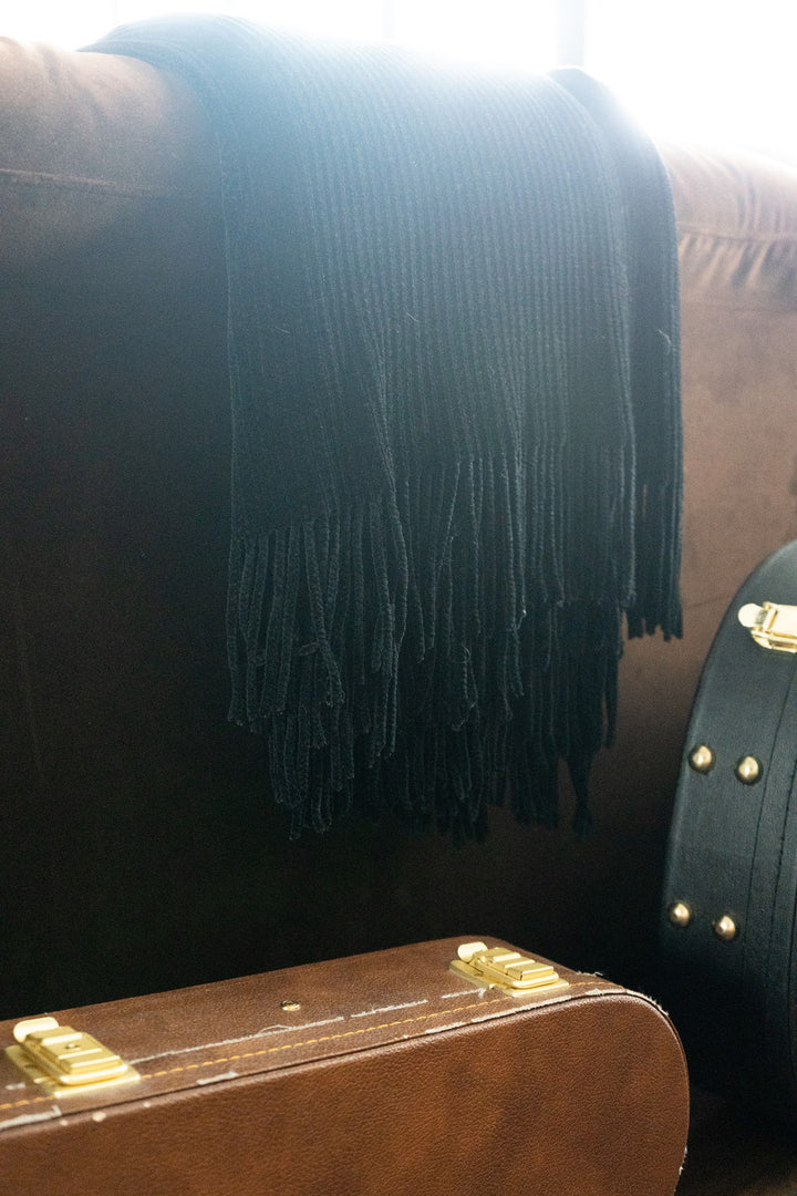Ultra Soft Black Chenille Throw Blanket 50" x 60"
