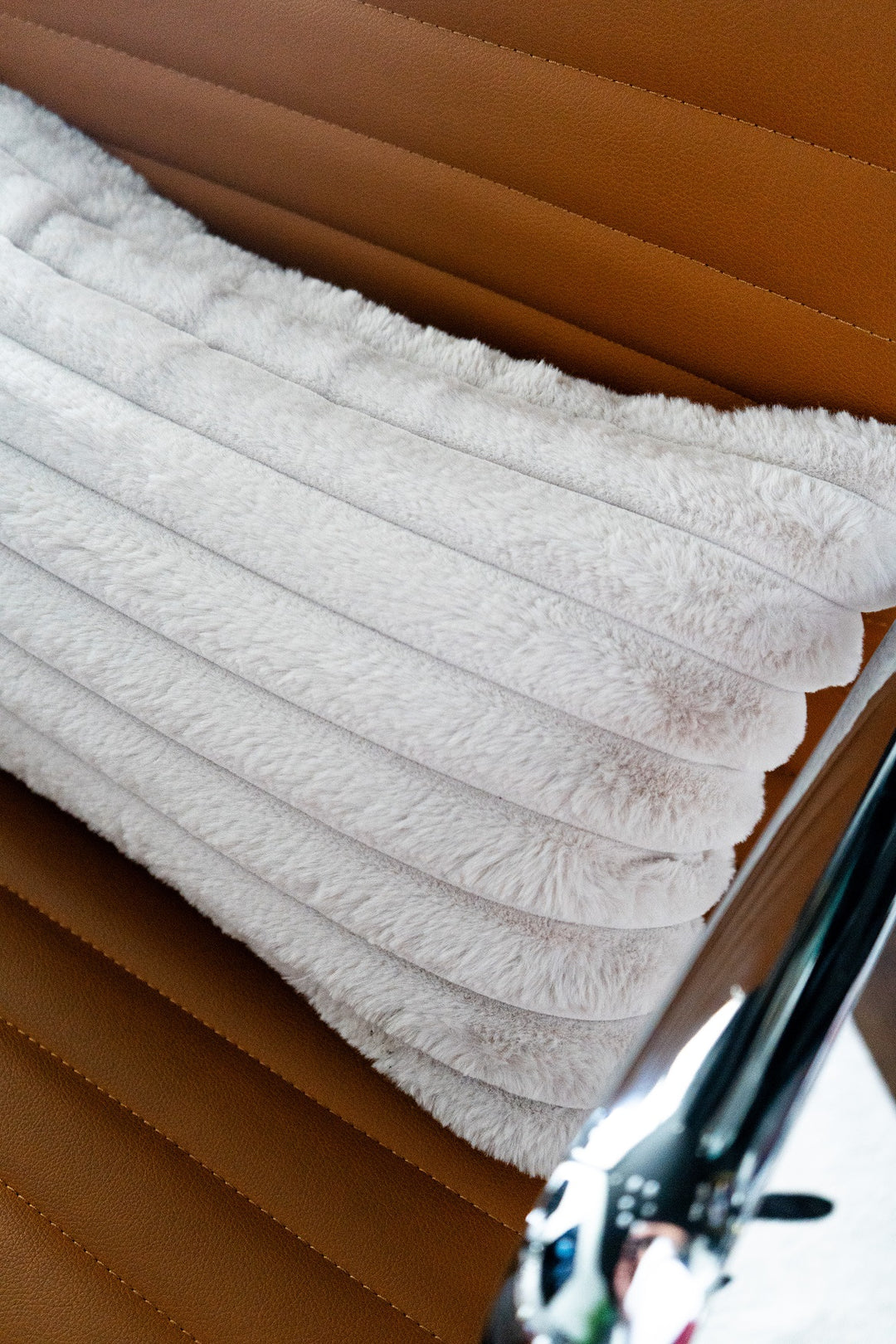 Faux Fur Luxe Taupe Lumbar Pillow
