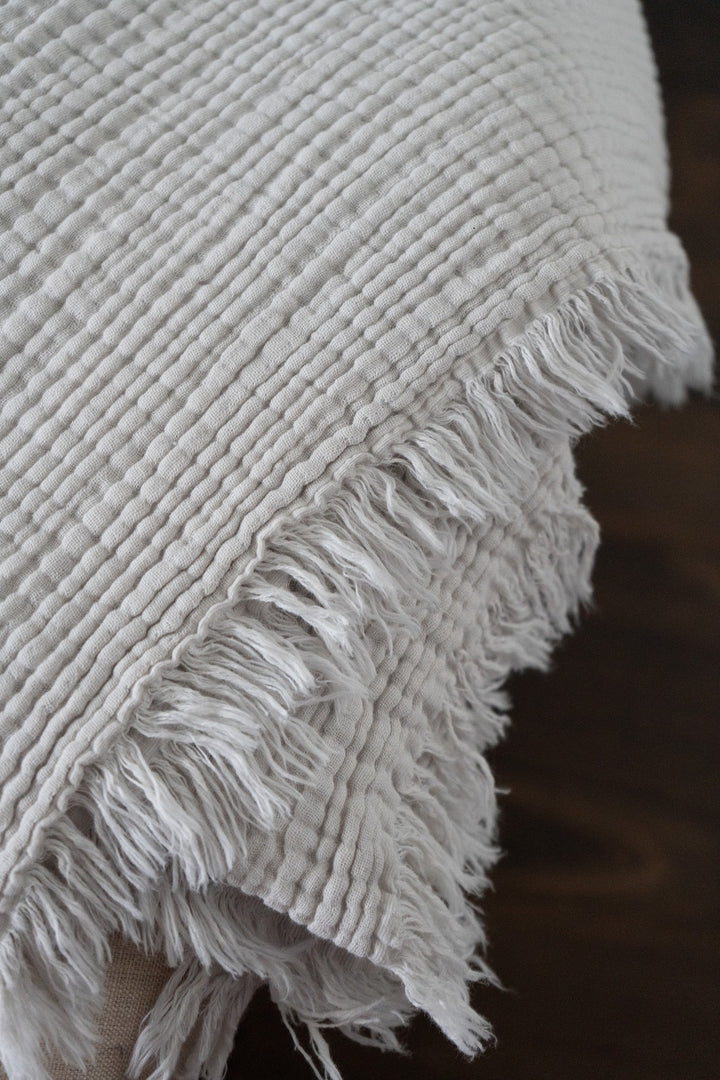 Grey Colored muslin  inspired throw blanket 50"x 60"