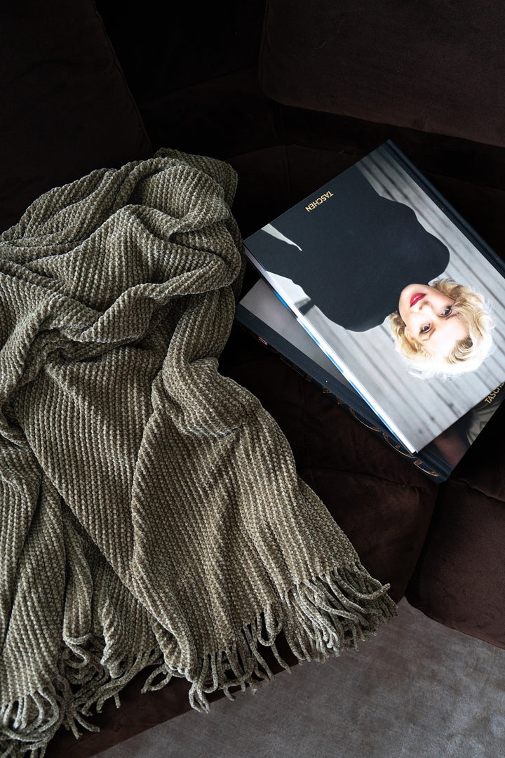 Ultra Soft Sage Chenille Throw Blanket 50" x 60"