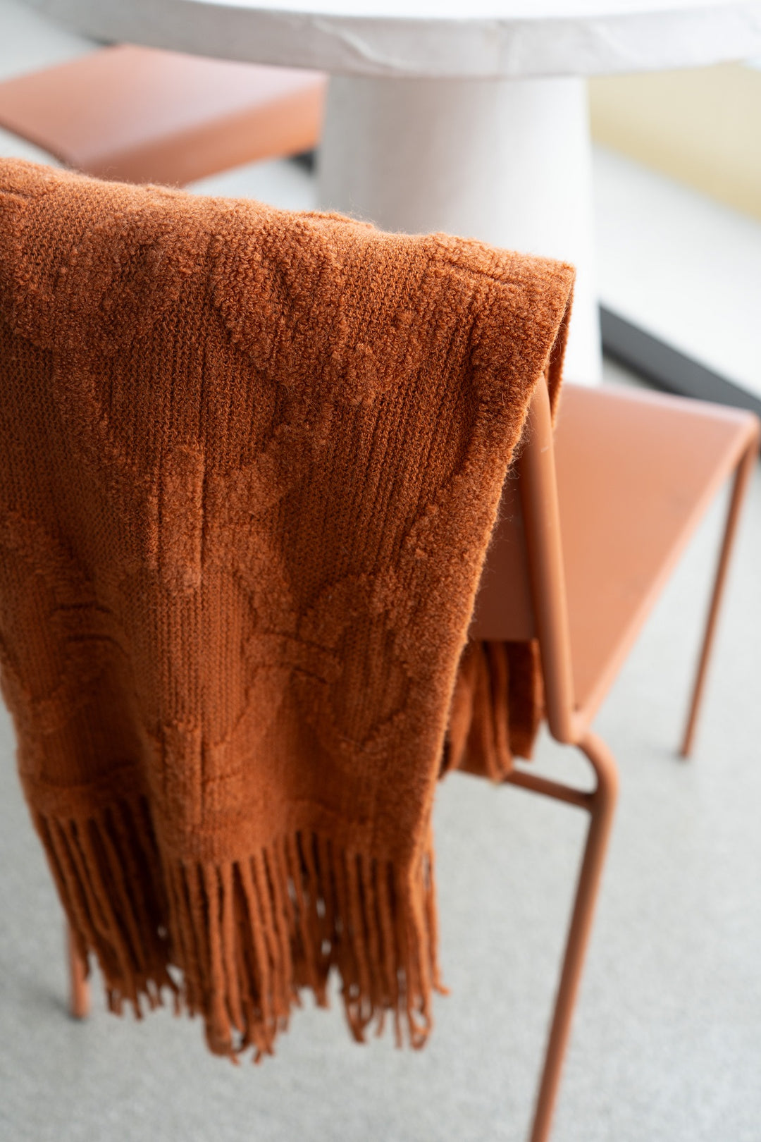 Rust textured throw blanket 50" x 60"