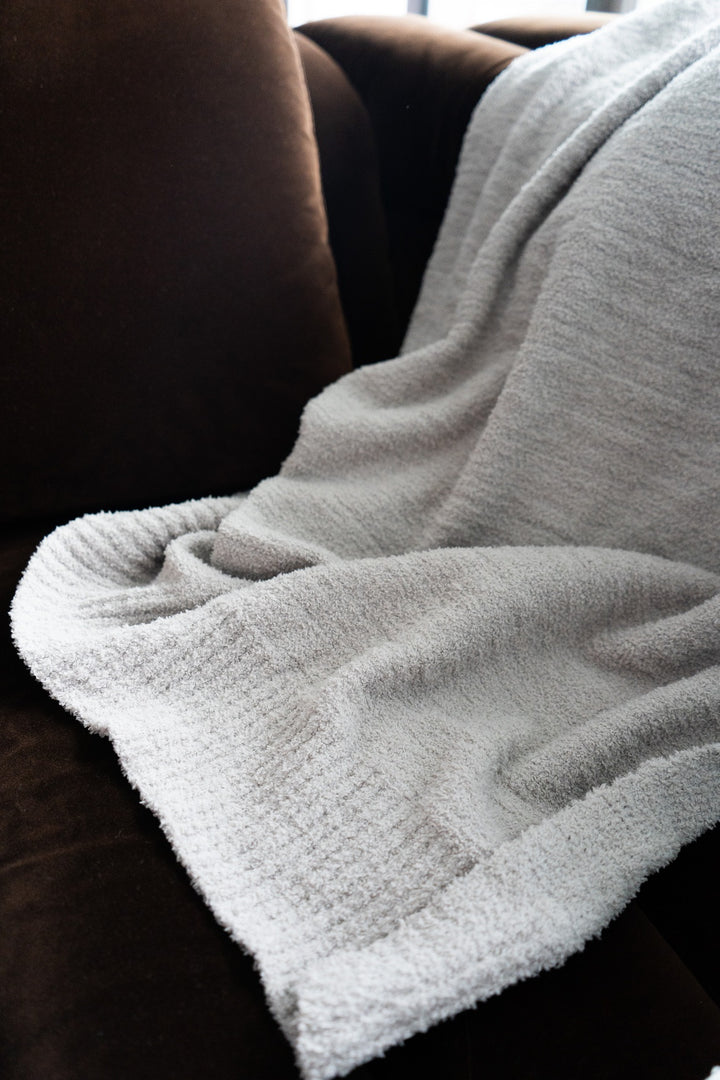 Plush Soft Greige Acrylic Throw Blanket 51"x 67"