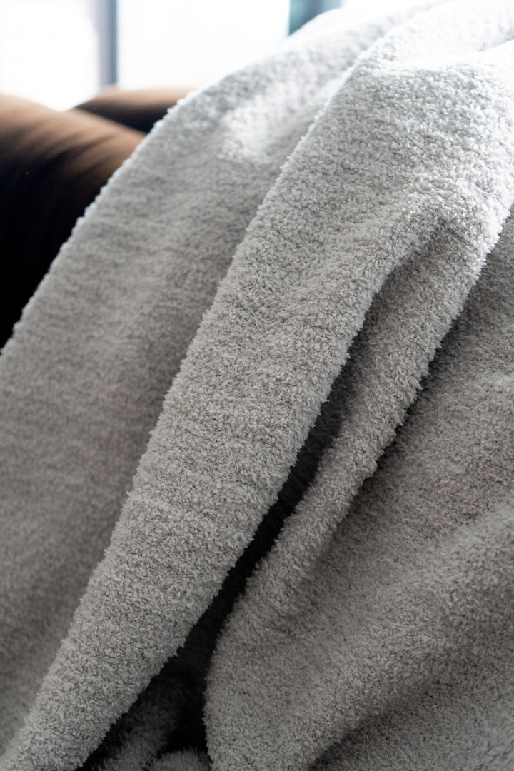 Plush Soft Greige Acrylic Throw Blanket 51"x 67"