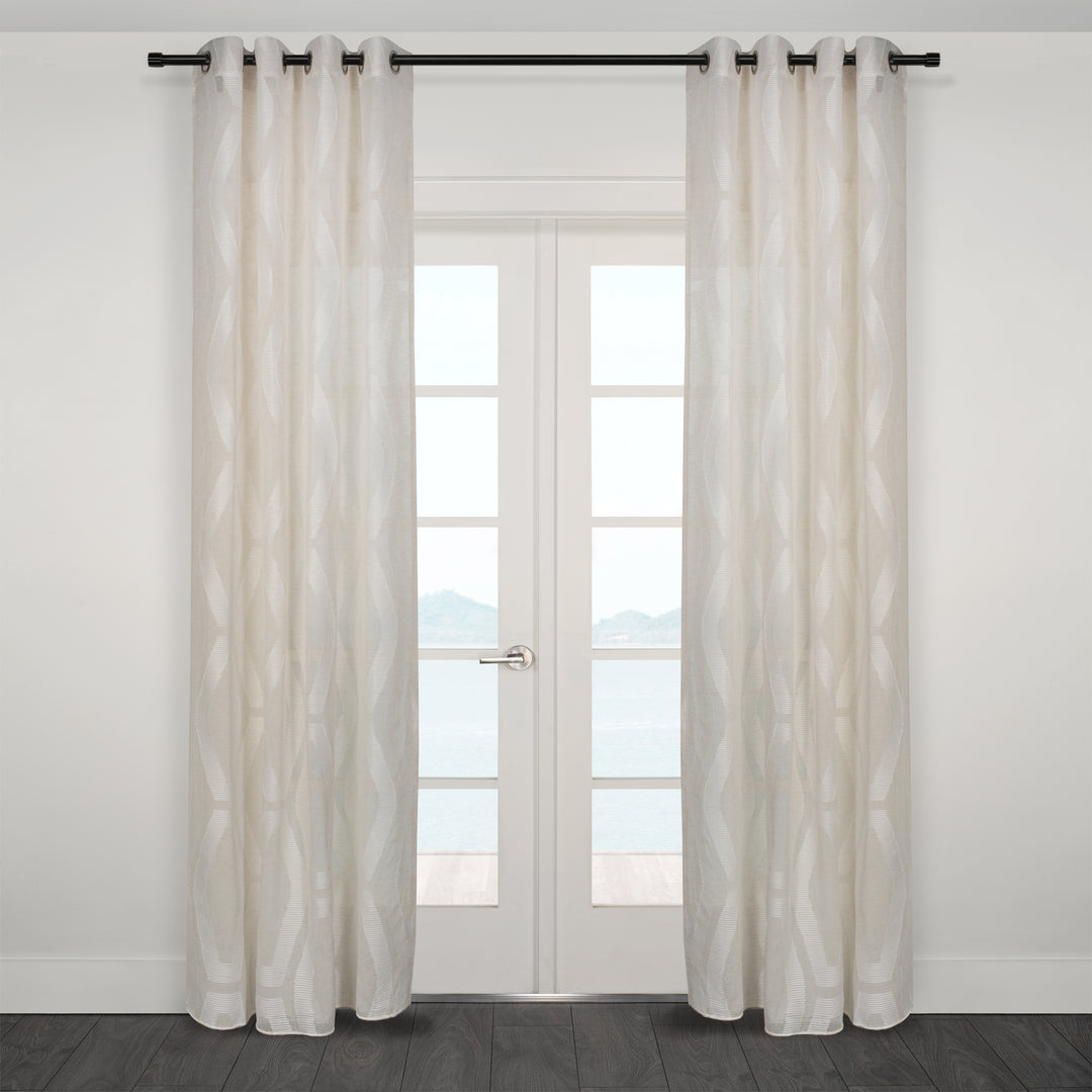 Baha Linen  jacuqard Sheer  Curtain 54"x95"