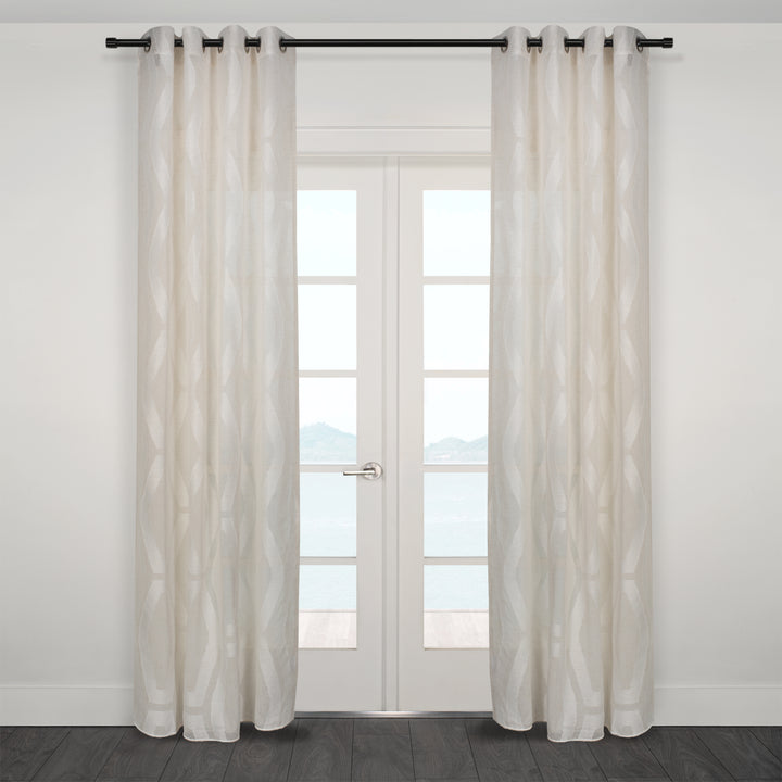 Baha Linen  jacuqard Sheer  Curtain 54"x95"