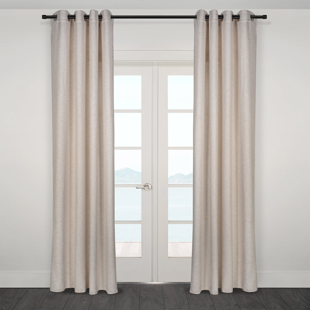 Girona Taupe Textured jacquard Curtain 54"x95"