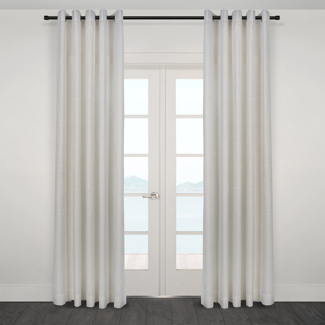 Pasha White jacuqard Curtain 80"x95"