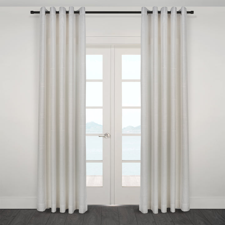 Pasha White jacuqard Curtain 80"x95"
