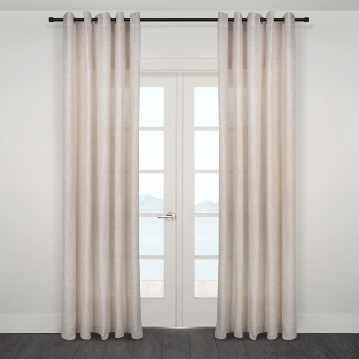 Rideau jacquard horizontal transparent en lin Roma 108" x 95"
