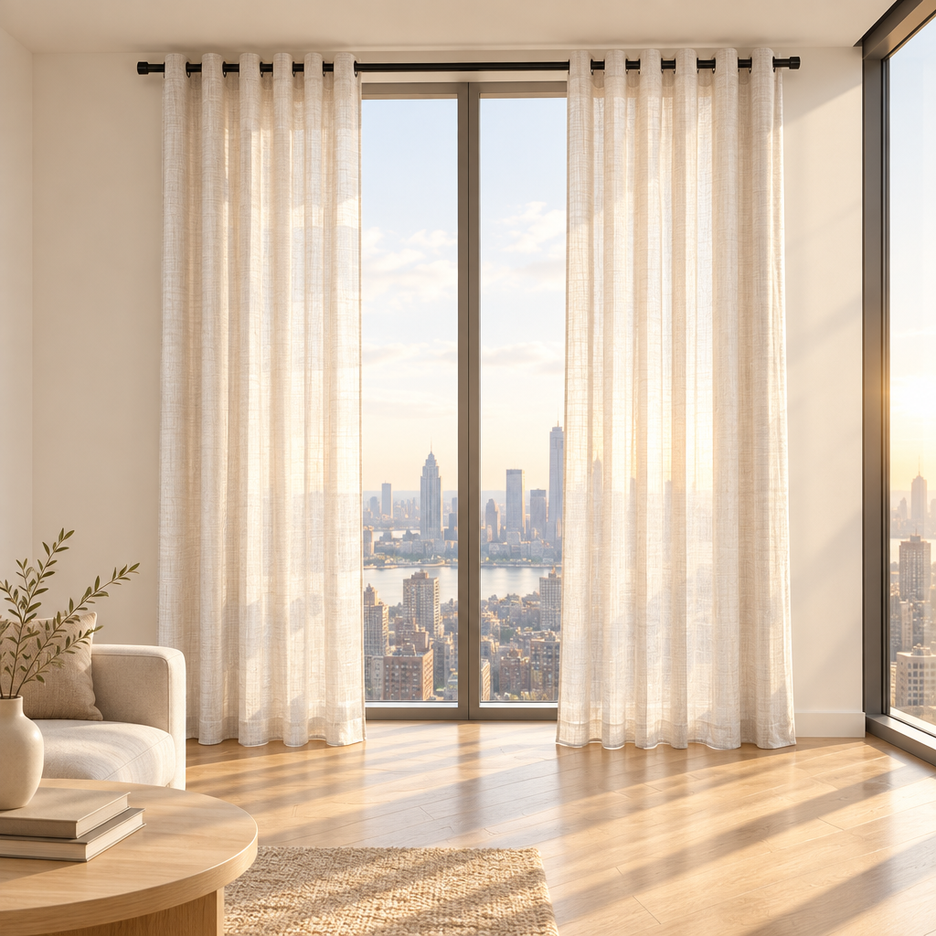 Spezia Sheer Jacquard Design Curtain 80"x95"