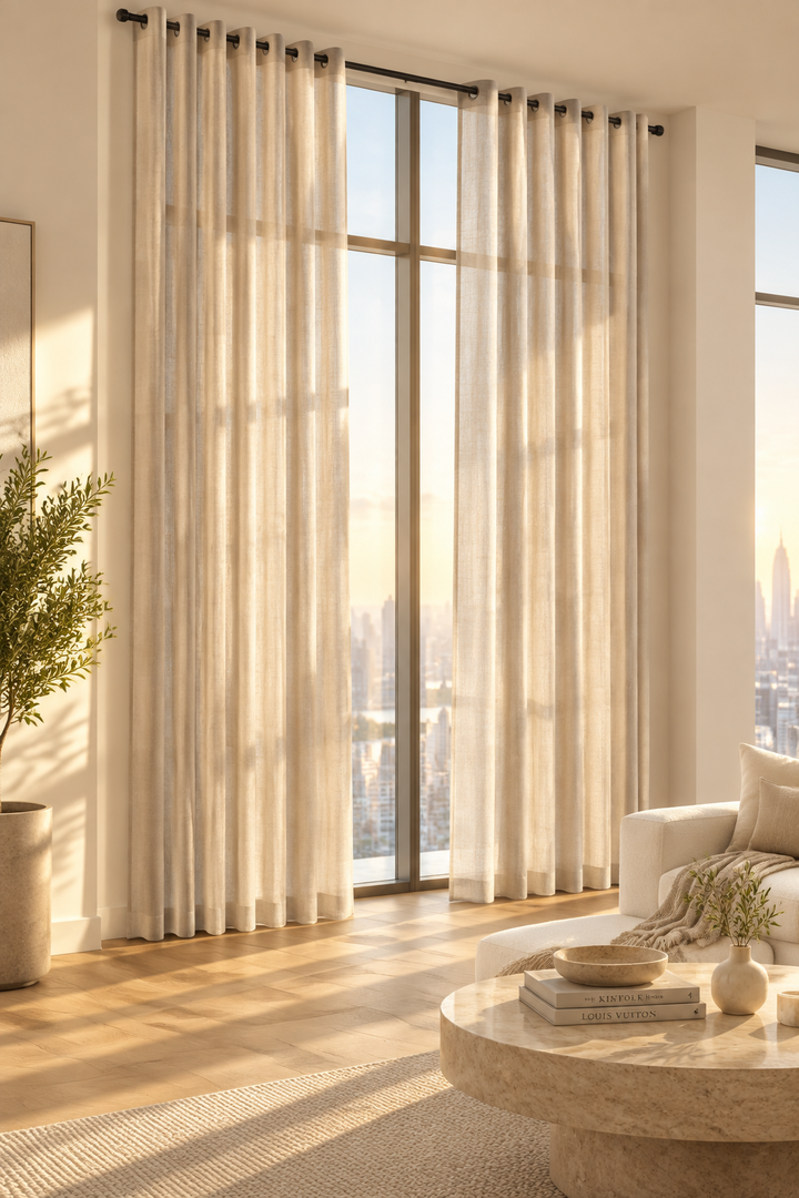 Vera Cafe Sheer Jacquard Design Curtain 108"x95"