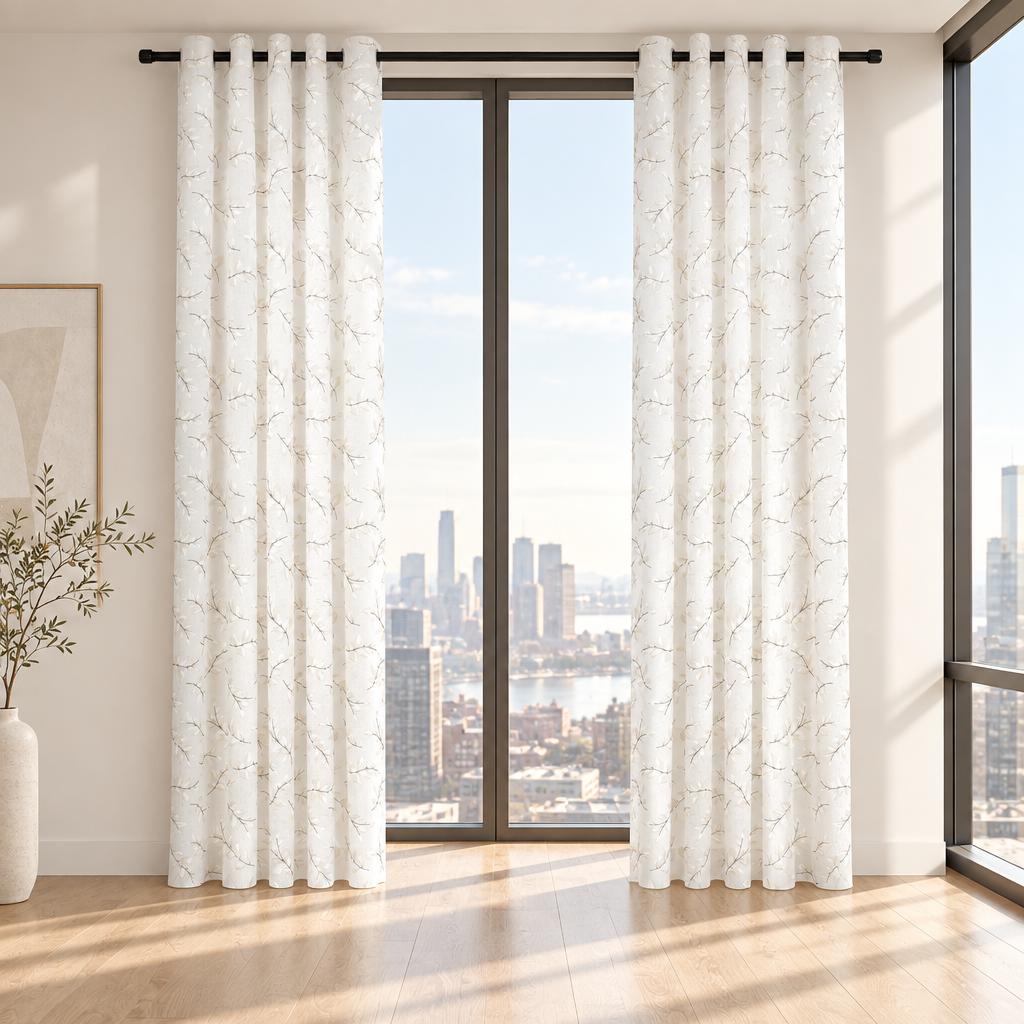 Vienne Multi printed floral Design Curtain 80"x95"
