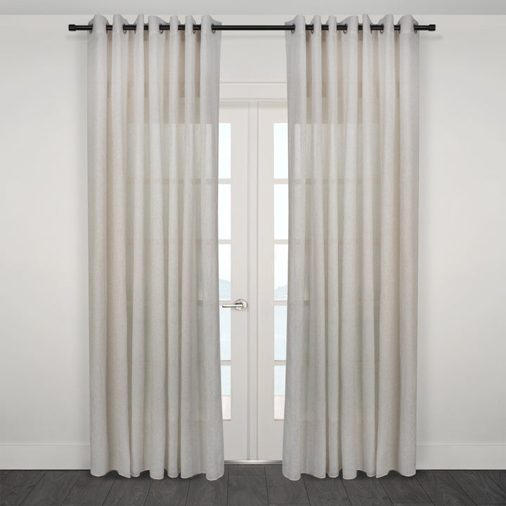 Rideau jacquard horizontal transparent en lin Roma 108" x 95"